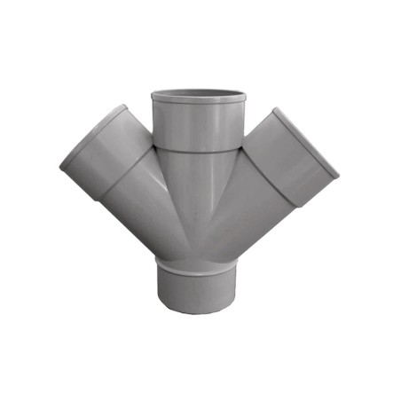 Derivación doble plana 45º macho-hembra